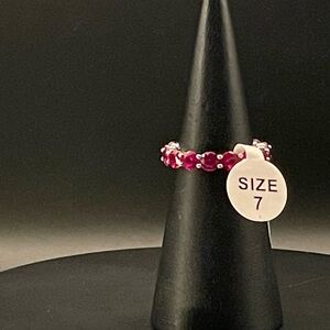 Sterling Silver Ruby Red Corundum Ring